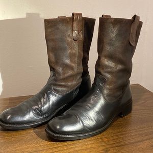 To Boot New York Adam Derrick l Brown Suede Brown Italian Leather boots Size 9.5